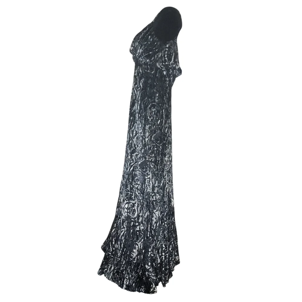 Badgley Mischka Printed Formal Dress, Womens 8 - Picture 5 of 13